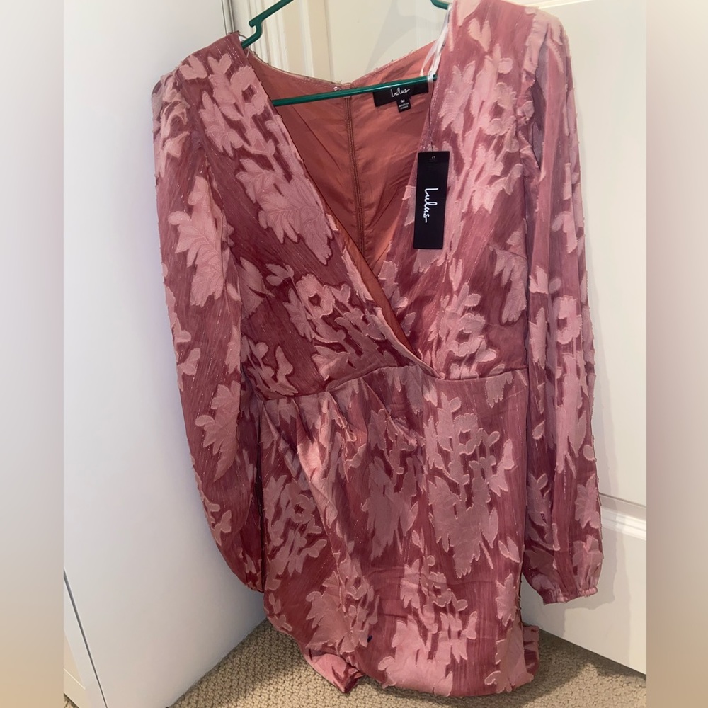 NWT Lulus Meant to Shine Long Sleeve Mini Dress